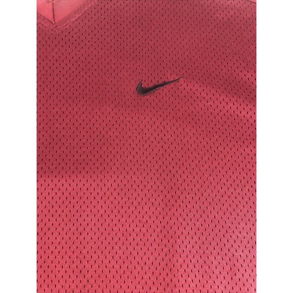 Vintage 90s Nike Men's Pullover Shirt Large Dri-fit Mesh V-Neck Red Maroon 56323 - Picture 7 of 14